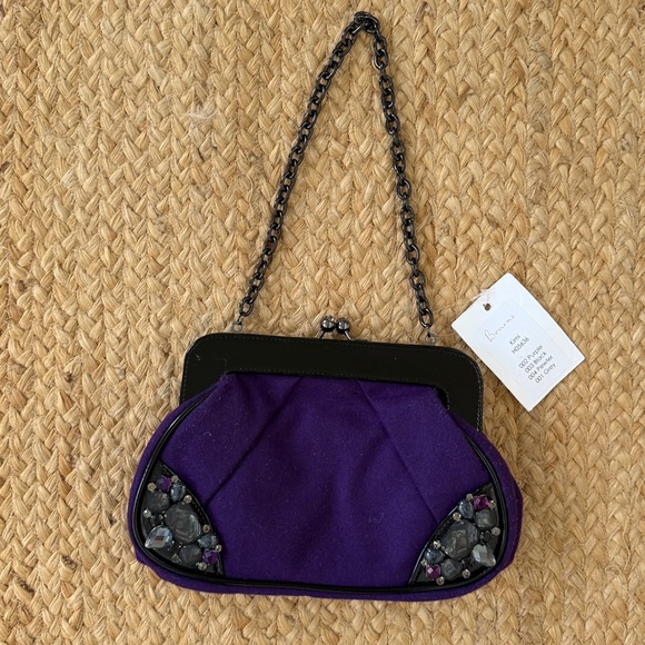 Free People Brand Vintage Retro 50s 60s Look Shoulder Purple Jewels Bag 🌈 - Picture 5 of 8
